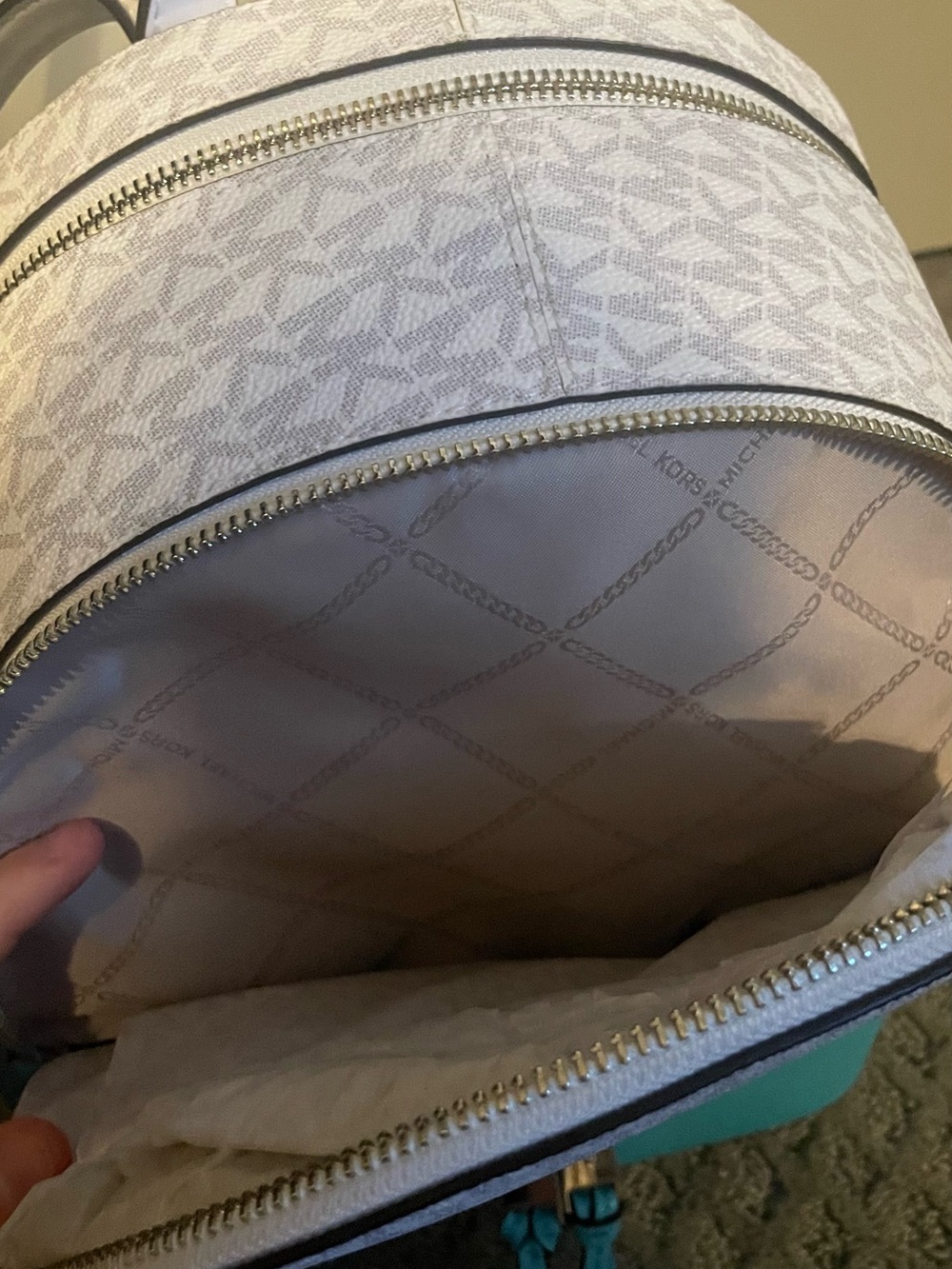 NWT Michael Kors Ocean Blue Ombre Medium Backpack Purse - Picture 9 of 14